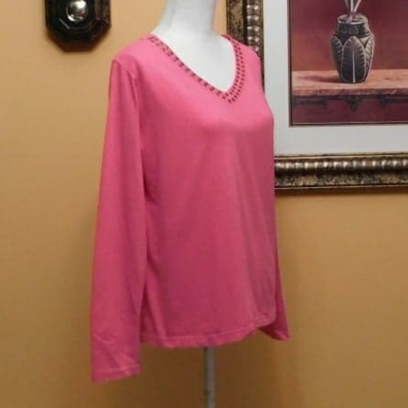 Samantha's Style Shoppe V-Neck Studded Top - Picture 6 of 7